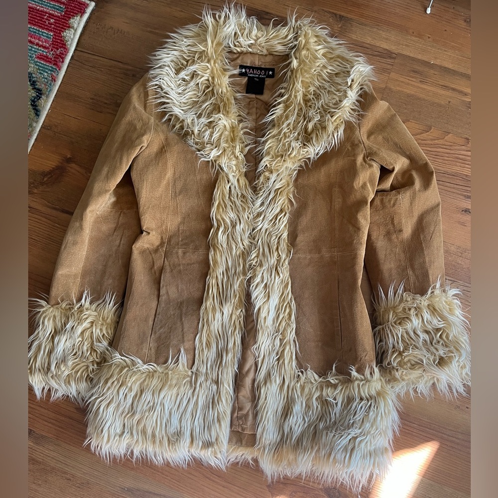 Y2K 90s Authentic Leather Suede Shag Penny Lane Coat